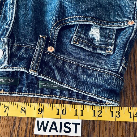 Wild Fable Womens Super High Rise Baggy Jeans Size 00/24 Distressed Stretch Blue - Picture 9 of 12